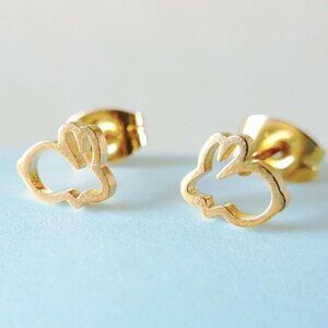Gold Bunny‎ Rabbit Creative Stud Earrings Trendy Easter Jewelry